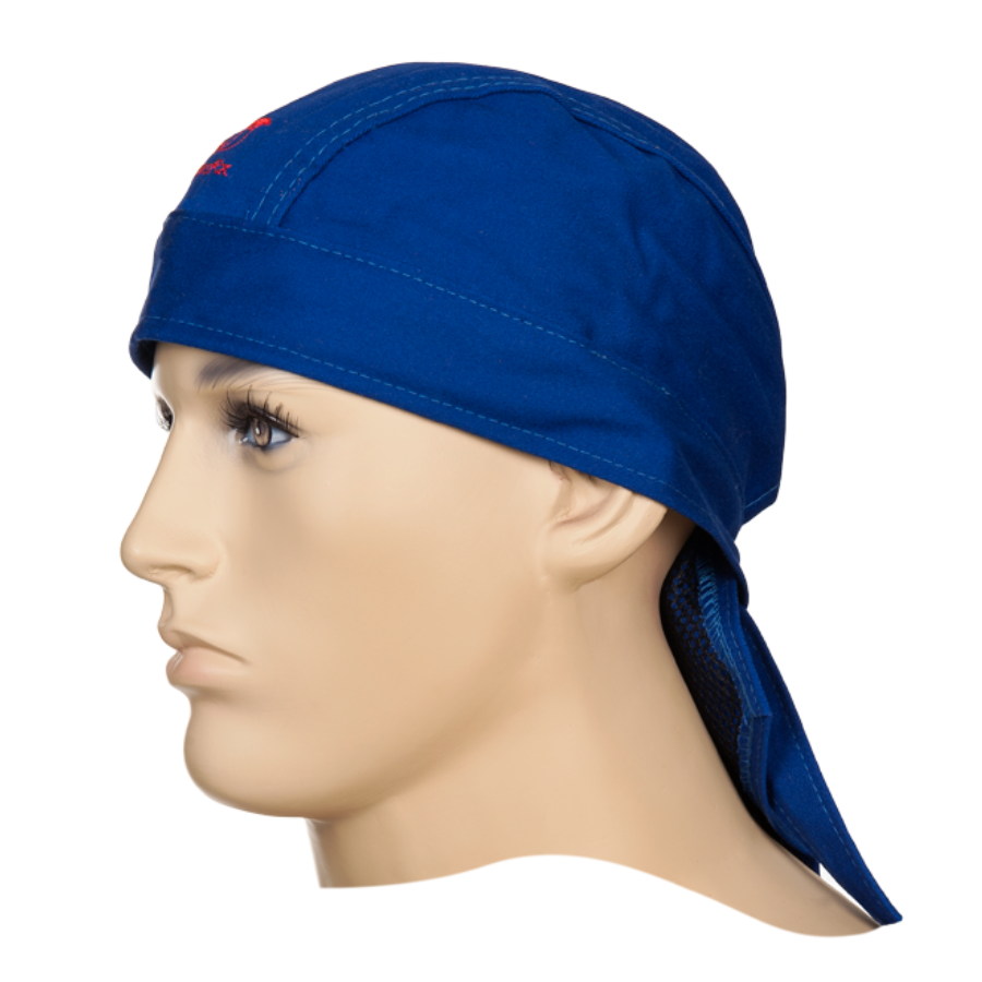 Weldas Doo-Rag - aus feuerfestem Gewebe Fire Fox blau / orange - PrimeWelding