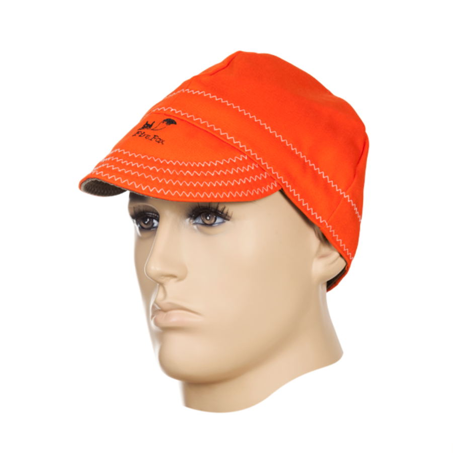 Weldas Fire Fox Schweissermütze, flammenhemmende Baumwolle, blau / orange - PrimeWelding