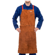 Weldas Schürze Lava-Brown Spaltleder mit Brustlatz - PrimeWelding
