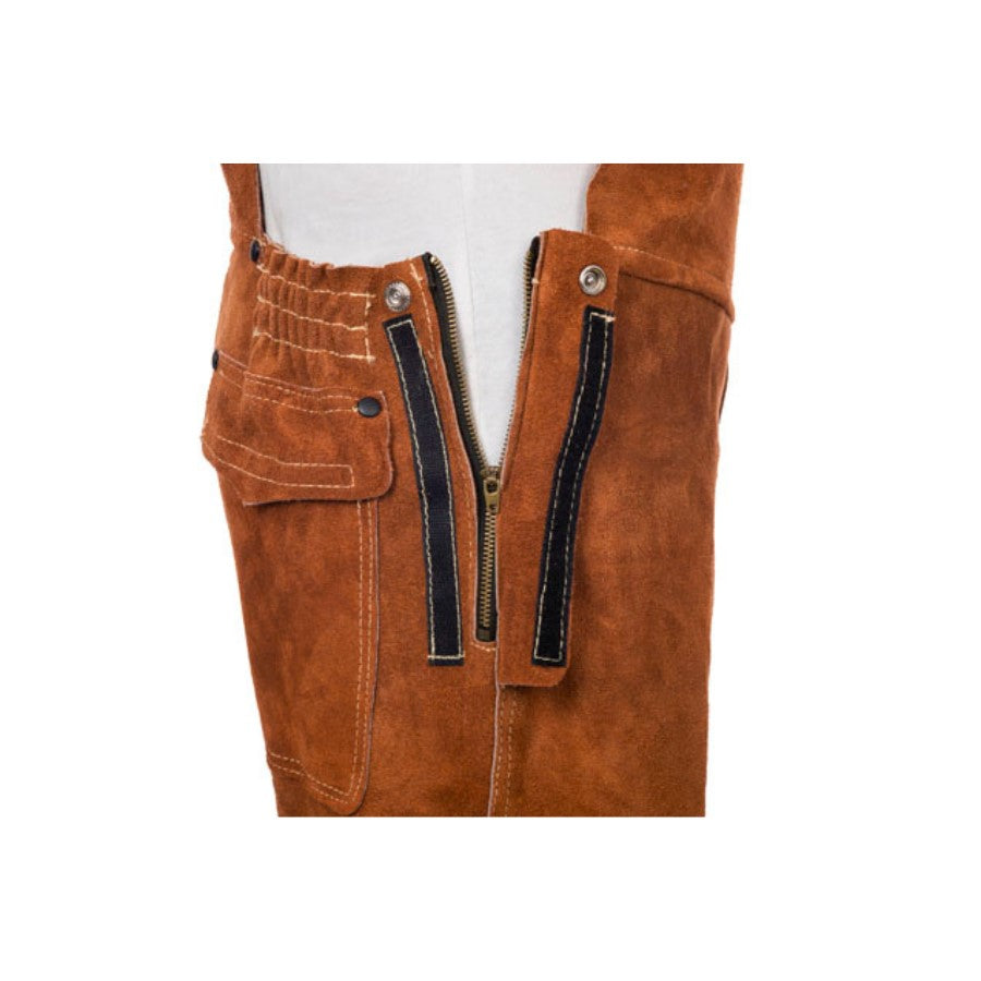 Weldas Lava Brown Schweißer-Latzhose aus Rindspaltleder 44-7440/7648 - PrimeWelding