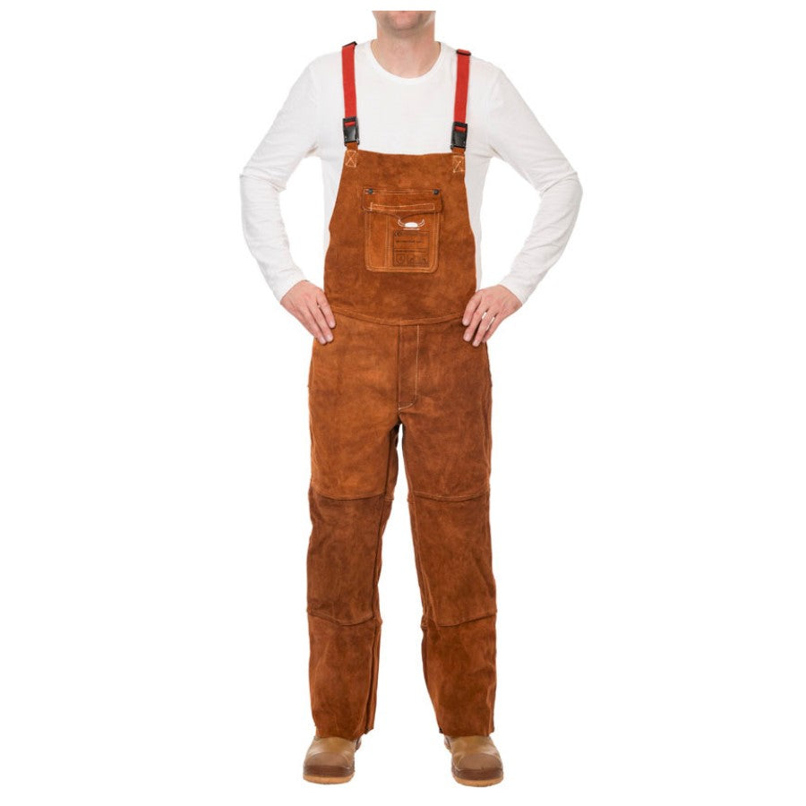 Weldas Lava Brown Schweißer-Latzhose aus Rindspaltleder 44-7440/7648 - PrimeWelding