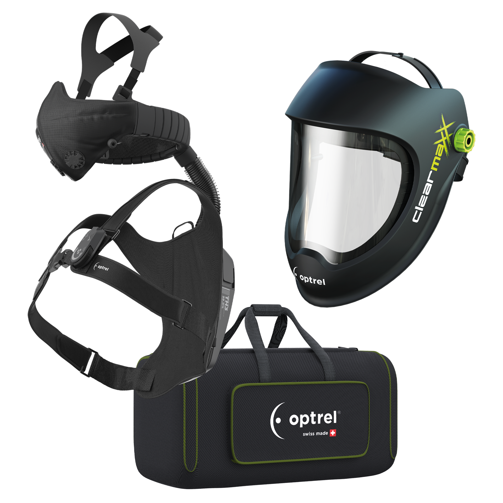 Optrel Schleifhelm Optrel Clearmaxx + Swiss Air Frischlufteinheit