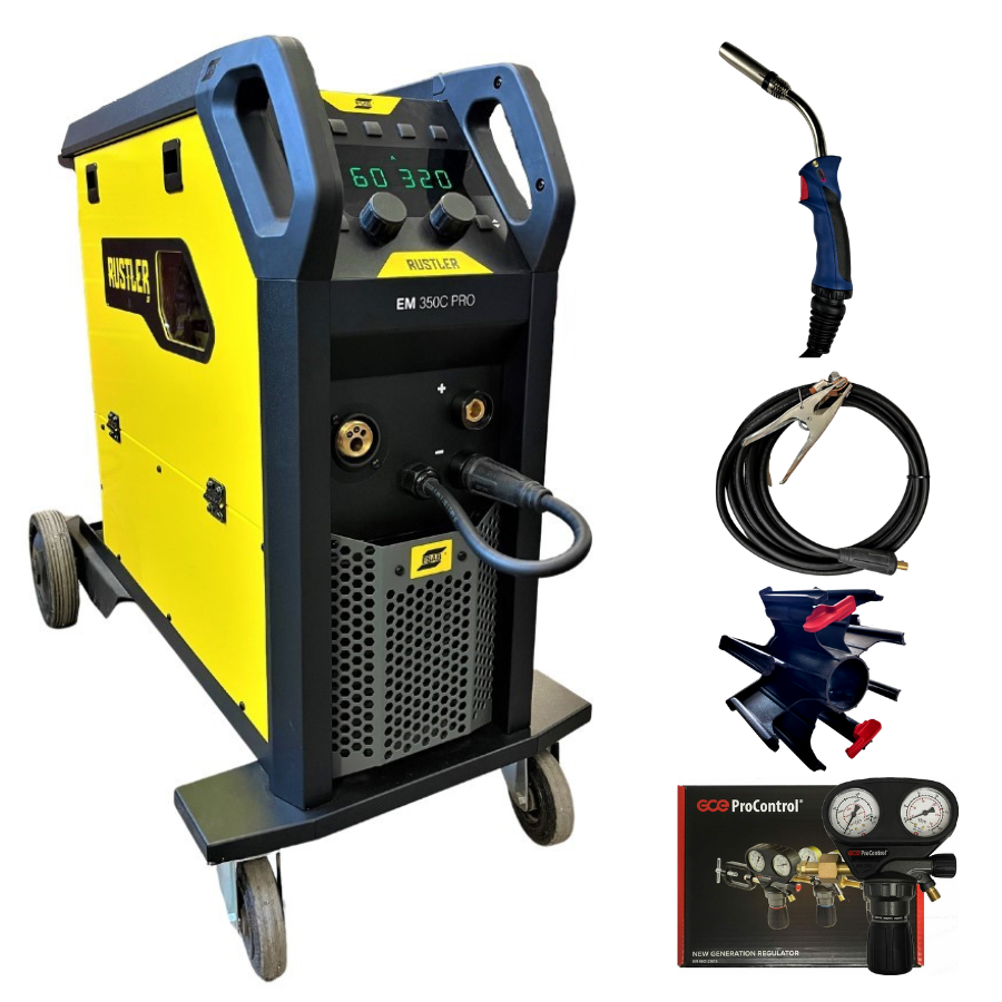 ESAB Schweissgerät Rustler EM 350C Pro Set mit Brenner und Zubehör - PrimeWelding