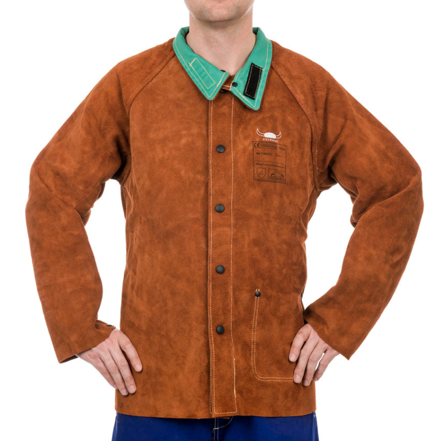 Weldas Schweißerjacke 44-7300 Lava Brown Rindspaltleder - PrimeWelding