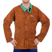 Weldas Schweißerjacke 44-7300P Lava Brown Rindspaltleder mit Stoffrücken - PrimeWelding