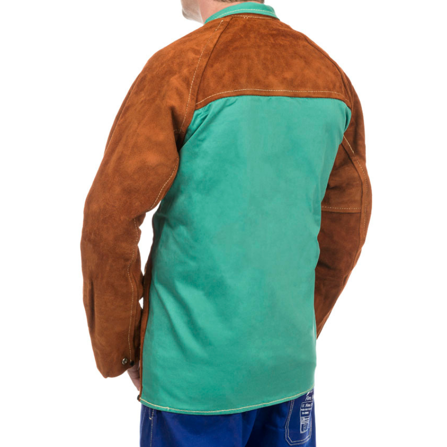 Weldas Schweißerjacke 44-7300P Lava Brown Rindspaltleder mit Stoffrücken - PrimeWelding