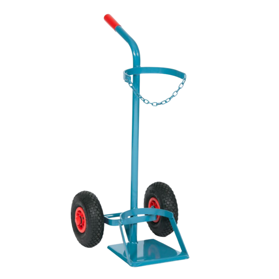 Flaschenwagen mit Standplatte für 1x10 1x20 und 1x50 Ltr, Luft-Räder - PrimeWelding