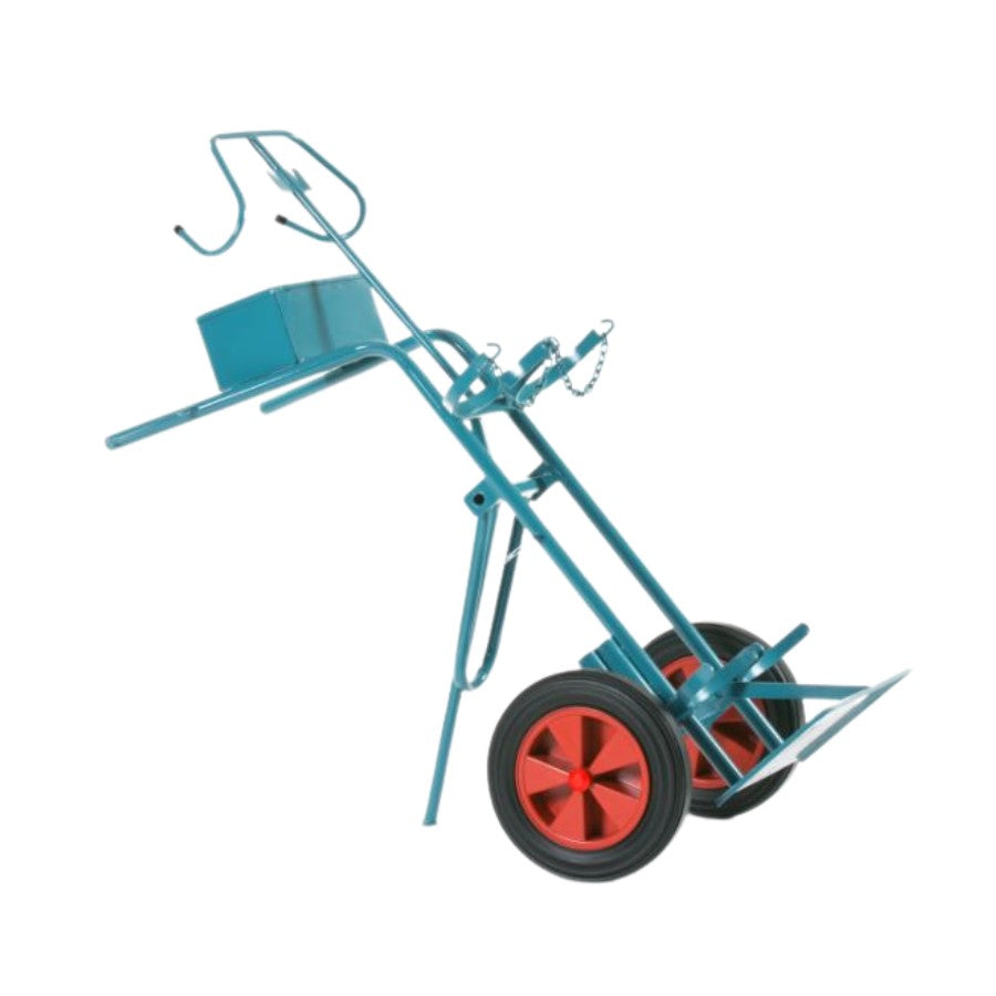 Flaschenwagen für 2× 50 Ltr, 229 mm Flaschen Luft-Räder - PrimeWelding