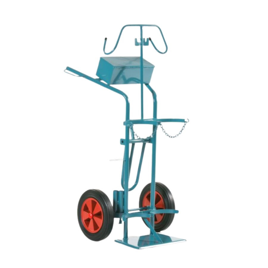 Flaschenwagen für 2× 50 Ltr, 229 mm Flaschen Luft-Räder - PrimeWelding