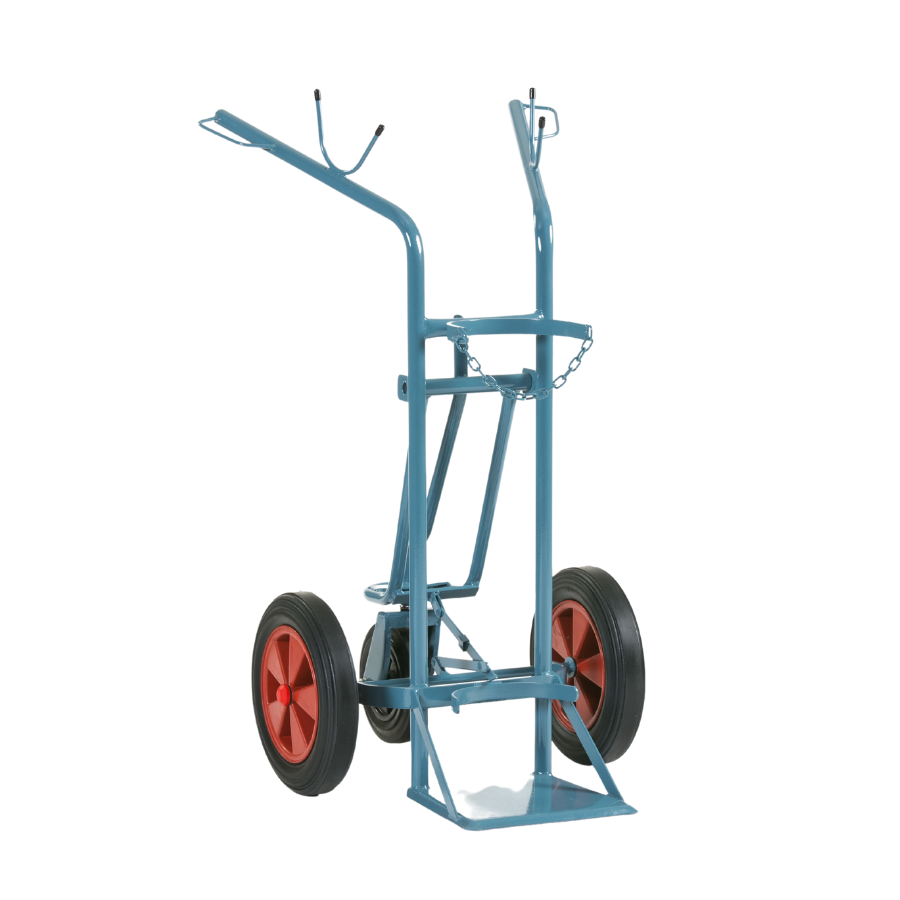 Flaschenwagen für 2× 50 Ltr, 229 mm Flaschen Vollgummi-Räder - PrimeWelding