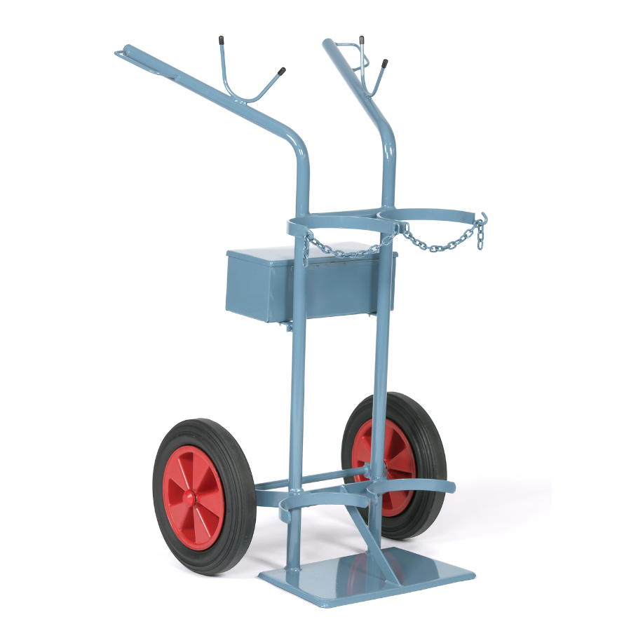 Flaschenwagen für 2× 50 Ltr, 229 mm Flaschen Vollgummi-Räder - PrimeWelding