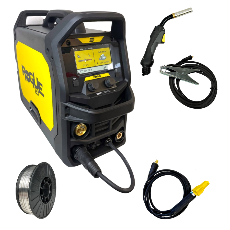 Schweissgerät ESAB Rogue EMP 210 Pro mit Brenner und Zubehör