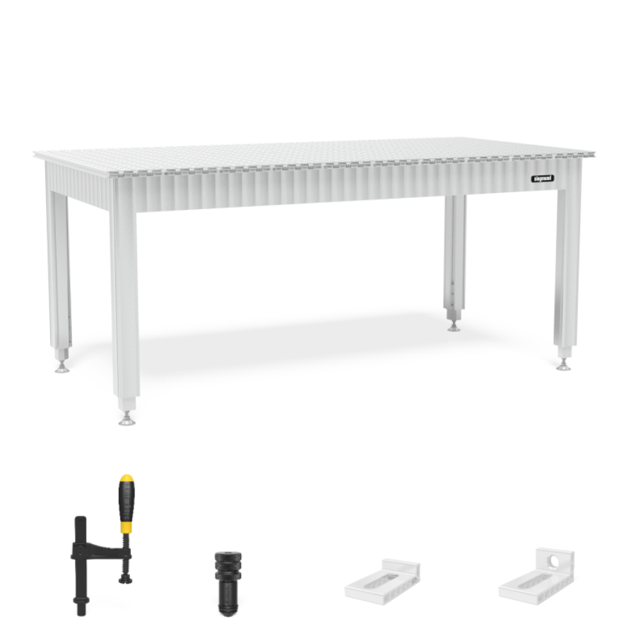 Siegmund Werkbank mit Alu Tischprofilen 2000x1000 inkl. Zubehör System 16 - PrimeWelding