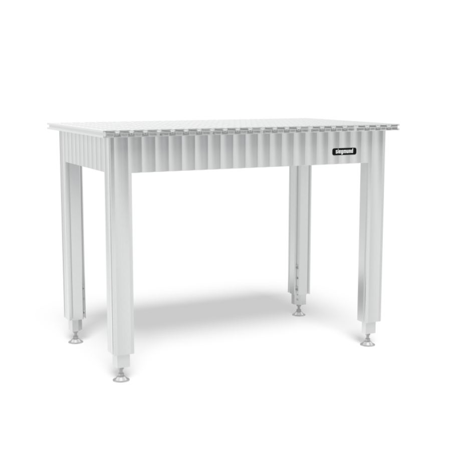 Siegmund Werkbank höhenverstellbar mit Alu Tischprofilen 1200x700 System 16 - PrimeWelding