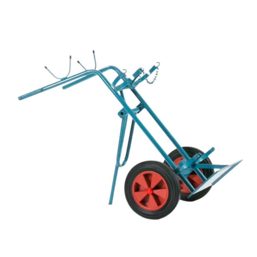 Flaschenwagen für 2× 50 Ltr, 229 mm Flaschen Luft-Räder - PrimeWelding