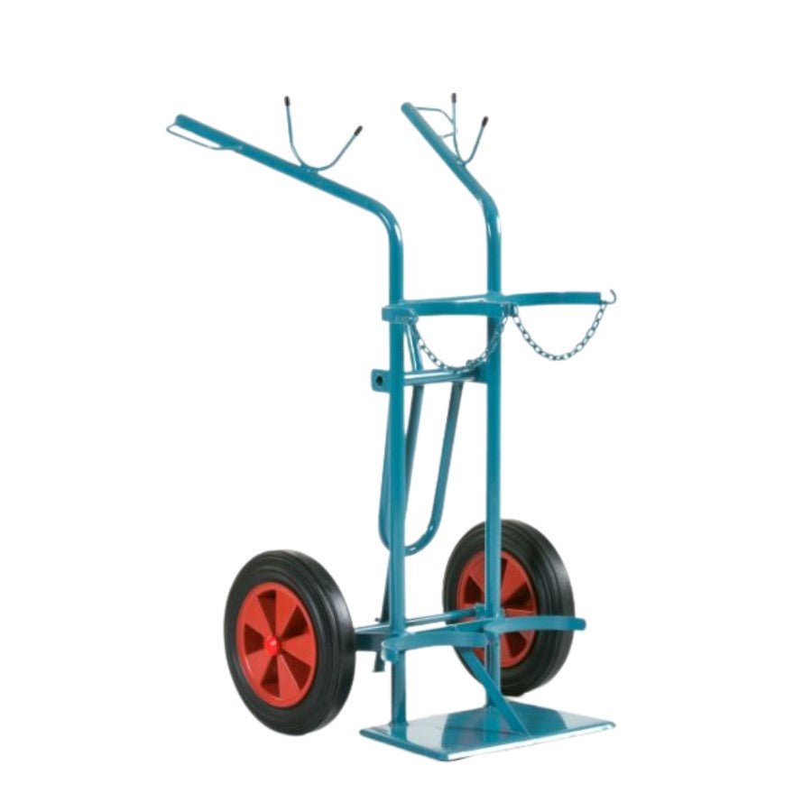 Flaschenwagen für 2× 50 Ltr, 229 mm Flaschen Luft-Räder - PrimeWelding