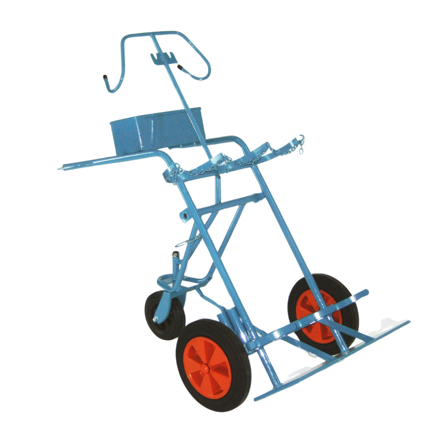 Flaschenwagen für 2× 50 Ltr, 229 mm Flaschen Luft-Räder - PrimeWelding