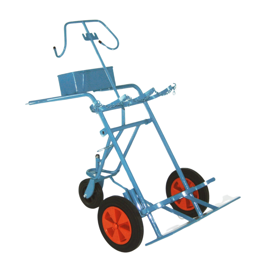 Flaschenwagen für 3× 50 Ltr, Flaschen Luft-Räder - PrimeWelding
