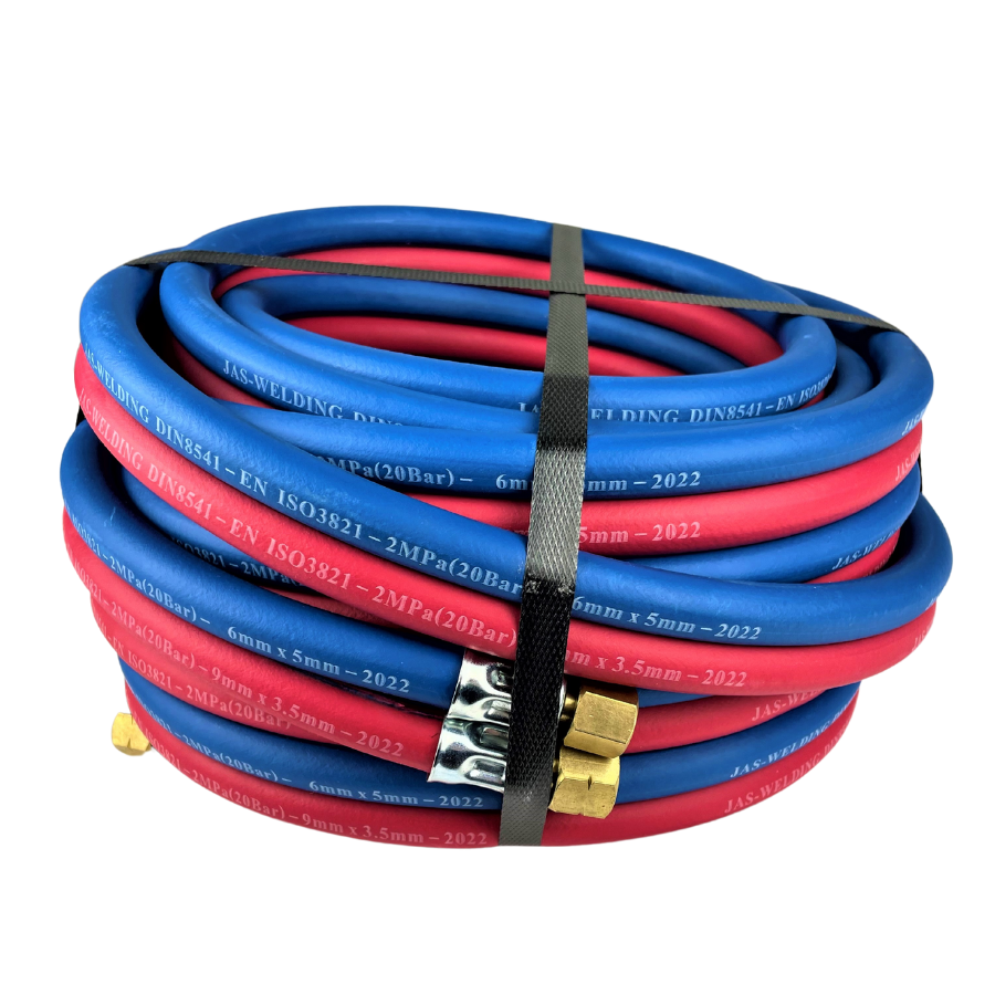 Zwillingsschlauch 4 x 4 mm Acetylen / Sauerstoff kpl. montiert 5-20m - PrimeWelding